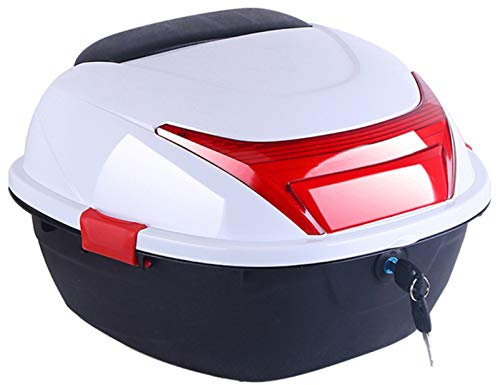 JKGHK Topcase Motorrad, Helm-Gepäckaufbewahrung Top Case, Mit Schloss Mit Universal Montageteilen Kofferraum Heckbox, Für Roller/Motorrad/Moped Rücken Top Box