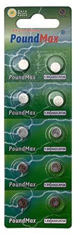 10x AG2 (LR59, LR726, 196) 1,5V - PoundMax Alkaline Button Cell Batteries | 1x 10-Pack