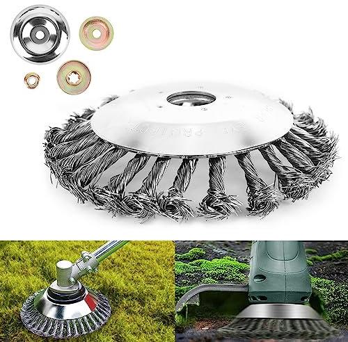 Spazzola Erbacce Disco Testina Decespugliatore Tosaerba Spazzola Spazzola per Erbacce in Acciaio, Accessori Decespugliatore di Giardinaggio 200mm Foro 25,4 mm (6 Pollici)