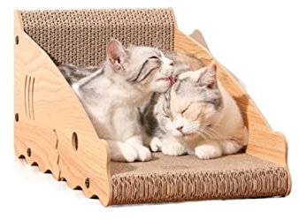 TONGDY Stehender Katzenkratzer aus Pappe, Katzennest for Katzen im Innenbereich, griffsicher, langlebige Brettpolster verhindern Schäden an Möbeln