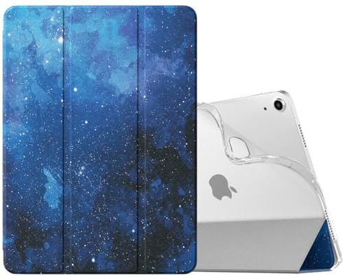 Moko Hülle für iPad Air 11 Zoll M4/M3/M2 (2026/2025/2024), Blau Sterne | für iPad Air 5./4. Gen 2022/2020 10,9 Zoll Dünn Ständer Schutzhülle mit Weicher TPU-Rückseite PU Leder Auto Schlafen/Wachen