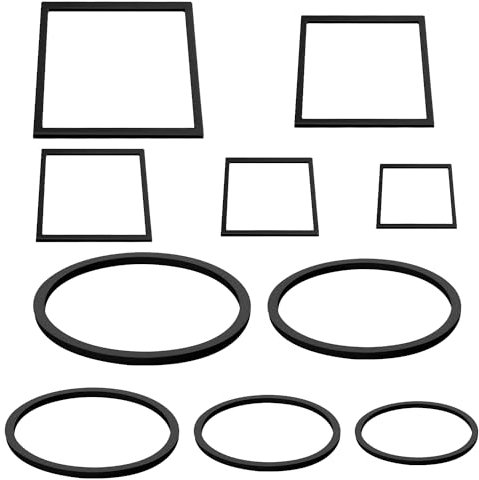 XIHIRCD 10 Pzs Anillos Flotantes para Plantas, Anillos de Espuma para Alimentación de Peces Anillos para Peceras para Mantener Las Plantas Flotantes su Lugar (5 Redondos Negros + 5 Cuadrados Negros)