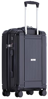 PCG THE HARD CASE [Schwarz M -Premium Hartschalenkoffer-mit TSA Schloss-4 Rollen-Leichter Reisekoffer- robust & stabil -Trolley mit Teleskoparm-Handgepäck