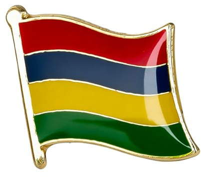 Mauritius National Flag Enamel Pin Badge Red Blue Yellow Green Metal Lapel Brooch 1.9cm x 1.5cm Collectible Country Flag Jacket Hat Backpack Souvenir Gift