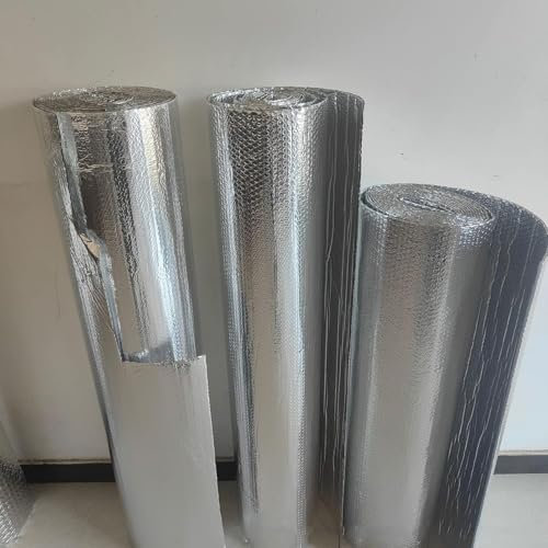 barriera al Vapore Pellicola Isolante Termica Pellicola fonoassorbente e Anti-umidità autoisolante per Garage, soffitta (1x15m/3,2x49,2 Piedi)