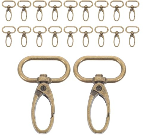 HAPINARY 20 Mousquetons Pivotants Bronze Fermoir Mousqueton Ovale Pour Porte-Clés Laisses Pour Petits Chiens Projets De Perles Et Décorations Suspendues 5.00X3.00X0.70Cm