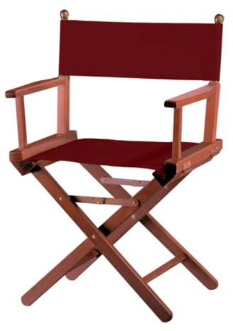 ZStyle Klappbarer Regiestuhl aus Holz, 90 cm hoch, 54 cm breit, 48 cm tief, schwarz (Gestell Mahagoni – Bordeaux)
