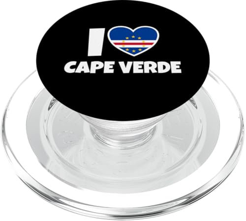 I Love Cape Verde with Flag and Heart PopSockets PopGrip for MagSafe