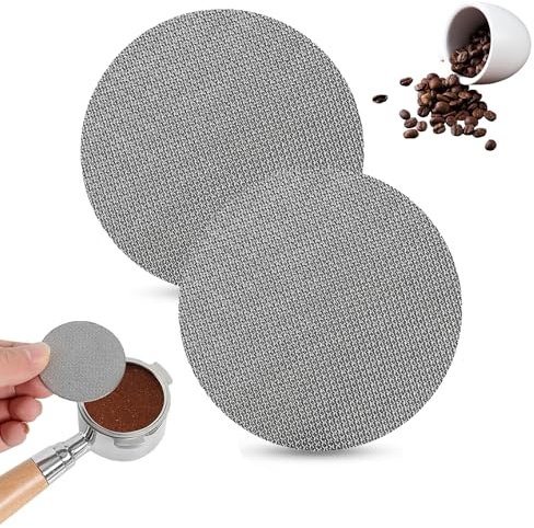 YALiya 2 Piezas Pantalla de disco espresso de 53.5 mm, 1,7 mm de grosor, 150 μm, filtro de café reutilizable, pantalla de ducha inferior para cesta de filtro de portafiltro espresso