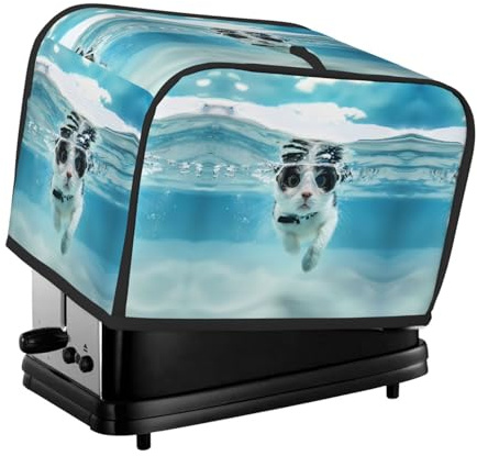 Copertura per tostapane a 2 fette, per tostapane da nuoto, con tasche, per piccoli elettrodomestici da cucina, protezione dalle impronte digitali, lavabile in lavatrice