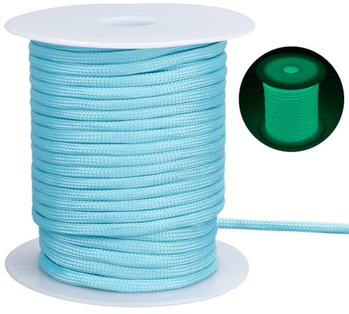 SOFPLATE 34 Yards/31m Polyester Paracord Camping Cord Glow in The Dark Para Cord Parachute Spool Cords Luminous Rope for Outdoor Hiking Beading Bracelets Lanyards DIY Crafts Project Supplies