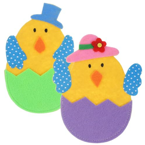 Alipis 2stücke Küken Bestecktaschen Für Gabeln Und Löffel Niedliche Utensilientaschen Zur Tischdekoration Für Feiertage Und Familienfeiern Fröhliches Design Für Ostern