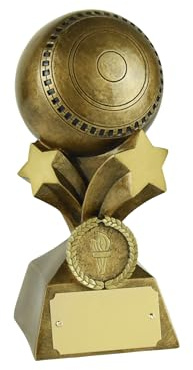 SilverTrophy: Lawn Bowls Trophy - Bowling Jack, Star Victory Award, Clubs, Tournaments, Team Competition, Winner, Champions, Crown Green, Indoor Carpet Bowls, Player Achievement.