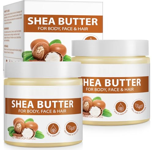 APUUFYQC Shea Butter Raw Organic - 2 Pack, Natural Raw Unrefined Shea Butter Hand Cream, Moisturizing and Locking Water, Keeps Skin Healthy and Vibrant, 15.6 Oz