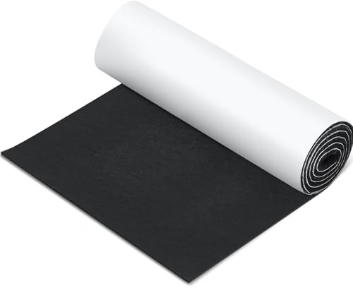 Fullhawl Large Felt Furniture Pads 12 x 60 Inch Non Slip Self Adhesive Heavy Duty Cuttable Strip Roll Felt Sheet Tape for Protecting Hardwood Floors Chair Wall, Black