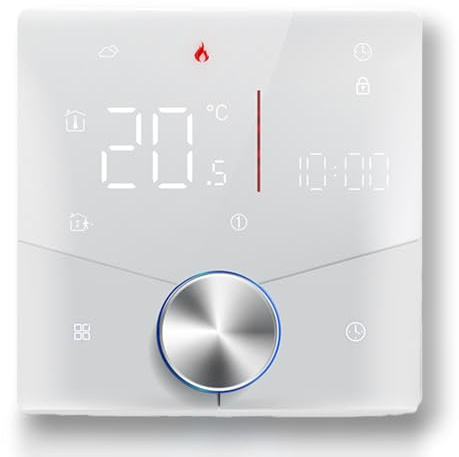 MelkiSmart Wi-Fi Thermostat - Serie 009 Termostato Touchscreen Programmabile per il Riscaldamento della Caldaia - Controllabile a Distanza dal Cellulare, Compatibile con Alexa, Google Home e IFTTT