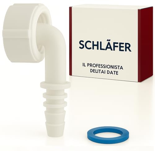 Schläfer 655813 | Winkelstück 1 Zoll mit 90 Grad Kurve für Kondensatablauf für Einbau-Siphon, kompatibel mit Ablaufgarnitur, Klimaanlagen, Luftentfeuchter, Schlauchhalter Ø 8-17 m