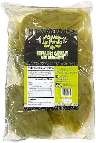 La Fonda Cactus Whole Leaves Pouch 1kg / Mexican Food Nopal Whole Leaves in Brine