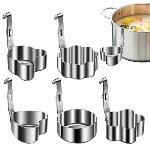 Dubbulon Aros para Huevos, Aros Moldeadores Para Huevos A La Plancha, 5 Unidades Antiadherentes Para Tortitas Hamburguesas Sándwiches Y Omelets Utensilios De Cocina