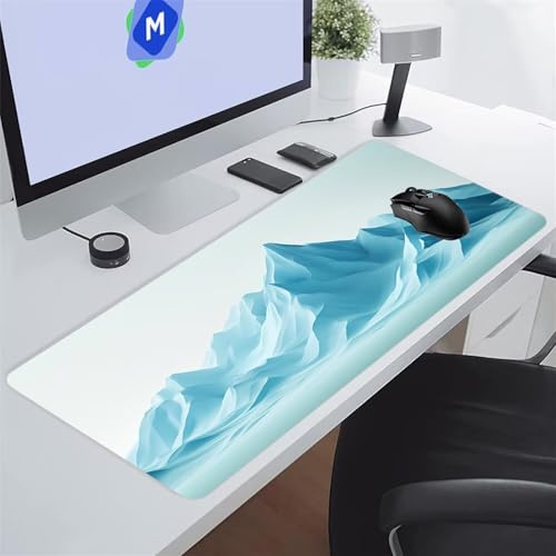 Tappetino Mouse XXL Gaming 1200x600x3 mm Montagne Blu Tappetino per Mouse Grande Cuscinetto per Tastiera Grande da Scrivania Gaming Mousepad Lavabile per Ufficio e casa