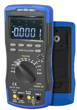 Multimètre Numérique LCD HP-770D-C True RMS À Sélection Automatique De Gamme For Tension AC/DC, Ohms, Ampères Et Condensateurs (40 000 Points)