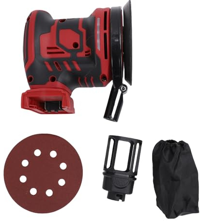 Lijadora orbital sin escobillas de 125 mm, 300 W, 6 velocidades, 9700-19000 rpm, batería inalámbrica de 18 V para pulir muebles de madera y metal