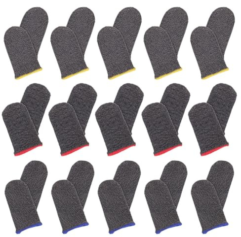 Angoily 30 Protège-Doigts de Jeu Antidérapants Résistants la Transpiration, Manchons Flexibles pour Pouce et Doigts, Lot de 30 Pièces Couleur Aléatoire, Accessoires