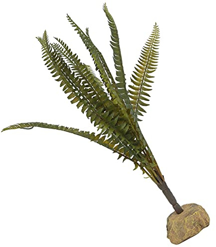 HUSHUI Planta Artificial de Simulación de Helecho de Boston para Decoración de Acuarios, Decoración de Caja de Reptiles Realista, Material de Resina Ecológico, 34 Cm de
