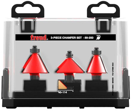 Freud 89-250 3Piece Chamfer Bit Set, Multi, One Size