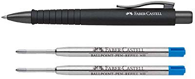 Faber-Castell POLY BALL XB 241190 Kugelschreiber schwarz (All Black + 2 blaue Minen)