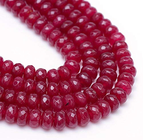Perlin Edelstein Perlen Achat Stein 6mm Garnet Rot 20Stk Facettiert Rondelle Edelsteine Halbedelstein Schmuckperlen Schmuckstein G254