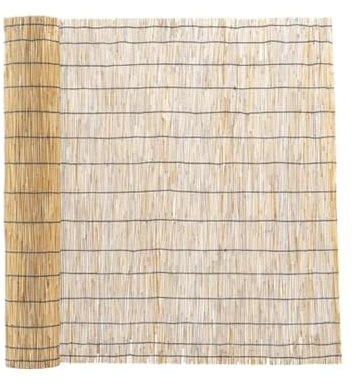 Mininfa Reed screening, Natural Peeled Reed Fence as Garden Privacy Fence for Balcony or as Wind and Sight Protection (100x400cm)