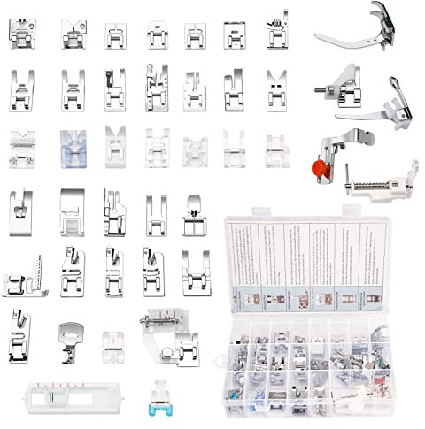 Nähfuß-Set, 42-teilig, Nähmaschinen-Nähfüße, Zubehör mit Handbuch für Brother, Babylock, Singer, Elna, Toyota, New Home, Simplicity, Necchi, Kenmore Maschinen mit niedrigem Schaft