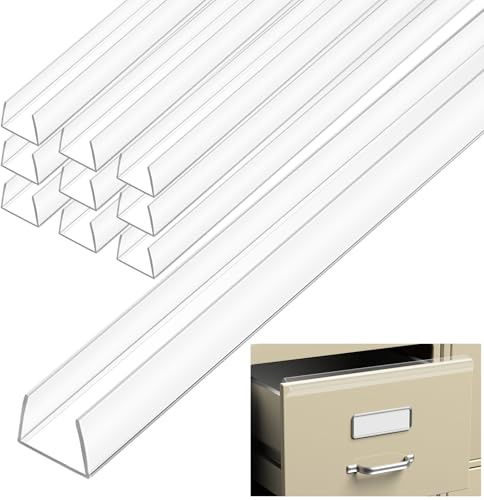 Chunful 36'' 6 Pack Cabinet Door Protector 3/4 '' Clear Cabinet Protector Edge Guard Plastic U Channel Edge Guard Trimable PVC Protective for Kitchen Cabinets Furniture Decorative Protection