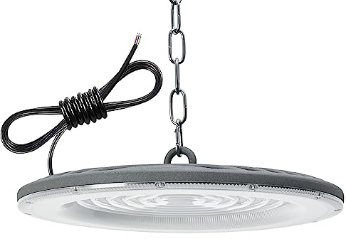 UFO LED High Bay Light, 200 W, 15000 lm, 6500 K, luce bianca diurna, lampada da officina, ultra sottile, IP67, impermeabile, per fabbriche, garage, magazzini