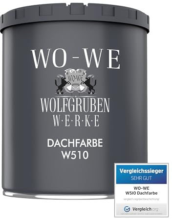 WO-WE Dachfarbe Sockelfarbe Dachbeschichtung W510 Terracotta 750ml | Deckstark, UV-fest, Für Ziegel, Beton & Faserzement, Spritzbar, Wasserdünnbar, Lösemittelfrei, Dachziegelfarbe, Eternitfarbe