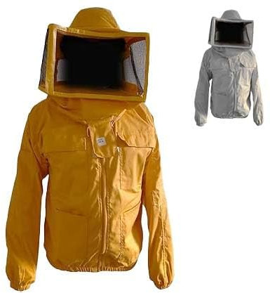 REWON Imkerjacke Baumwolle, Imkerjacke mit Quadrat Hut und Schleier, Imkerkostüm Imkeranzug Imkerschutzkleidung für professionelle Imker