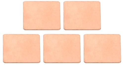 sourcing map Heatsink Copper Sheet Shim, 0.5mm Thickness Pad with Thermal Conductive Adhesive Tape for Desktop Computer GPU CPU Cooling Patch 5 Set