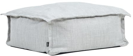 Icon Vita Outdoor Sitzsack Hocker, Grau | In Deutschland Hergestellt, Sitzsack Pouf Hocker, Langlebiger Webstoff, Fußhocker für das Wohnzimmer und Schlafzimmer
