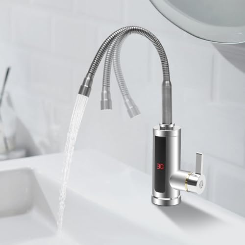 Elektrische Wasserhahn mit Durchlauferhitzer. 220V Elektrischer Wasserhahn Edelstahl Elektrischer Durchlauferhitzer für Küche