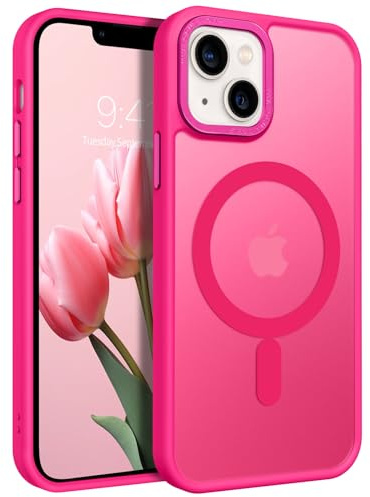 GaoBao iPhone 13 Mini Hülle, Handyhülle iPhone 13 Mini [Kompatibel mit MagSafe] Durchscheinende Matte Magnetische Stoßfeste Anti-Fingerabdruck Schutzhülle für iPhone 13 Mini 5.4 Case, Rose Rot