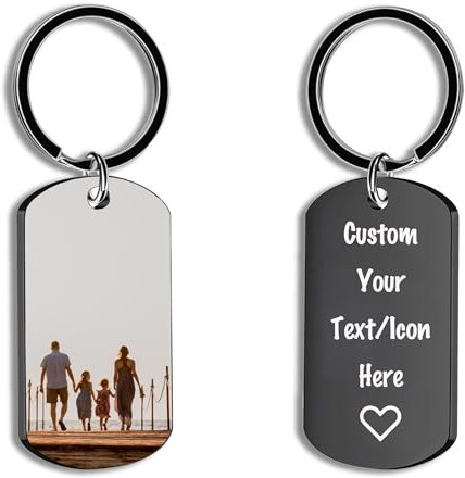prenom porte clef personnalisable, porte-clés photo/texte/étiquette gravés personnalisés, porte-clés avec images, adaptés aux couples, voitures, cadeaux d'anniversaire (Noir)