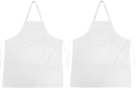 Alipis 2 Delantales Impermeables De Cocina Blancos Con Correa Ajustable Protección Contra Salpicaduras Para Hogar Restaurante Diseño Práctico Material Resistente 29.92X24.40 Pulgadas