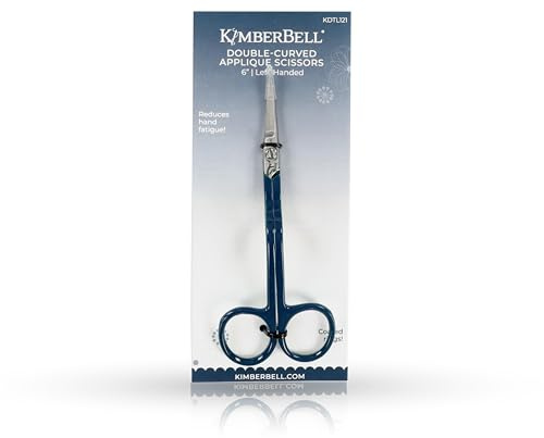 Kimberbell Left Handed Double Curve Scissors - Craft Scissors, Comofort Grip Scissors for Embroidery, Embroidery Scissors
