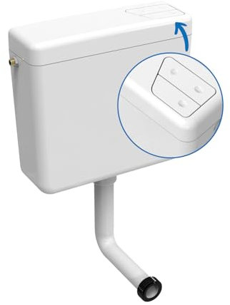 kör4u Cassetta di risciacquo a 2 quantità, 6/9 litri, colore bianco, per risparmiare acqua, universale, con valvola di riempimento e accessori per un facile montaggio