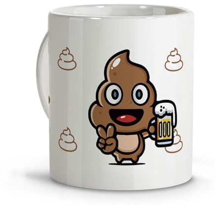 Taza té cerámica original. Tazas originales para regalar. Regalos originales para mujer. Tazas con frases graciosas. Regalo amiga cumpleaños. Canecas engraçadas. Taza friki. Emoji caca. Taza caca