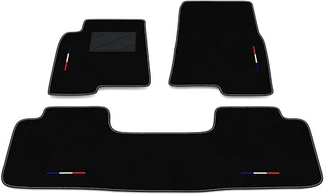 Kit Tappetini Auto compatibili con Mitsubishi Pajero - 3 porte 1999-2006 - posteriori uniti | Set Tappeti in Moquette, Bandiera Francia, Tappeto auto su misura