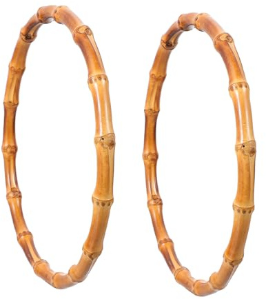 Anneome Manici Rotondi 2 Pezzi in Legno Naturale per Borse | Ricambio Manici per Borse, Anelli per Manici, Accessori Fai da Te, Plastico Semplice ed Elegante