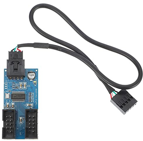 DIYEAH USB 2.0 Header Extension Hub 9-pin to Dual 9-pin Splitter Adapter with High Performance and Stable Characteristics Pcb Material for Desktop Computer Expansion