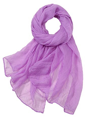 Generisch 2025 Mujeres Verano Casual Colorido Multicolor Color Sólido Gasa Delgada Bufanda de Seda Regular Bufanda Sombrilla Pañuelos Coloridos Para Niños, morado, Talla única